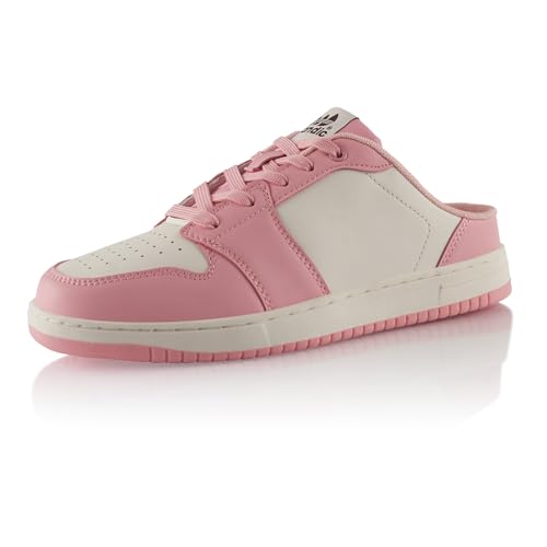 Fusskleidung® Damen Herren Sneaker Clogs Atmungsaktive Slip-On Schuhe Weiß Rosa EU 40 von Fusskleidung
