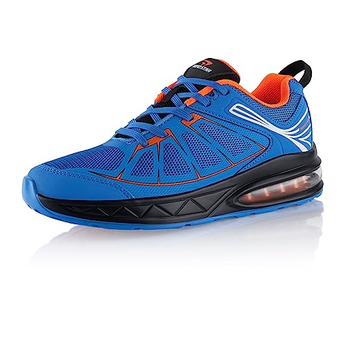 Fusskleidung® Damen Herren Sportschuhe Dämpfung Sneaker leichte Laufschuhe Blau Orange Schwarz EU 41 von Fusskleidung