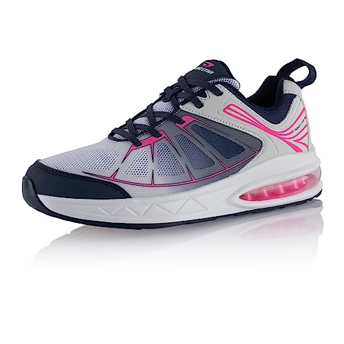 Fusskleidung® Damen Herren Sportschuhe Dämpfung Sneaker leichte Laufschuhe Blau Weiß Pink EU 38 von Fusskleidung