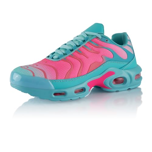 Fusskleidung® Damen Herren Sportschuhe Dämpfung Sneaker leichte Laufschuhe Hellblau Pink EU 38 von Fusskleidung