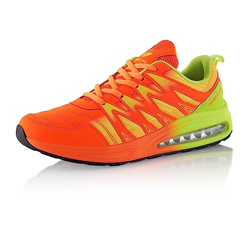 Fusskleidung® Damen Herren Sportschuhe Dämpfung Sneaker leichte Laufschuhe Orange Grün Grün EU 40 von Fusskleidung