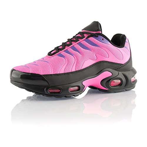 Fusskleidung® Damen Herren Sportschuhe Dämpfung Sneaker leichte Laufschuhe Pink Lila Schwarz EU 39 von Fusskleidung