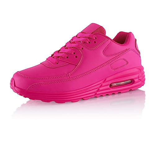 Fusskleidung® Damen Herren Sportschuhe Dämpfung Sneaker leichte Laufschuhe Pink Pink Pink EU 36 von Fusskleidung