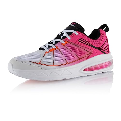 Fusskleidung® Damen Herren Sportschuhe Dämpfung Sneaker leichte Laufschuhe Pink Weiß EU 36 von Fusskleidung