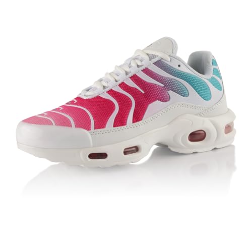 Fusskleidung® Damen Herren Sportschuhe Dämpfung Sneaker leichte Laufschuhe Pink Weiß EU 37 von Fusskleidung