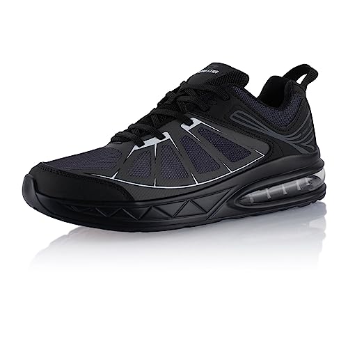 Fusskleidung® Damen Herren Sportschuhe Dämpfung Sneaker leichte Laufschuhe Schwarz Grau EU 41 von Fusskleidung