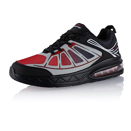 Fusskleidung® Damen Herren Sportschuhe Dämpfung Sneaker leichte Laufschuhe Schwarz Grau Rot EU 37 von Fusskleidung