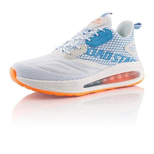 Fusskleidung® Damen Herren Sportschuhe Dämpfung Sneaker leichte Laufschuhe Weiss Blau EU 36 von Fusskleidung