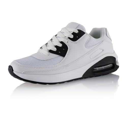 Fusskleidung® Damen Herren Sportschuhe Dämpfung Sneaker leichte Laufschuhe Weiss EU 39 von Fusskleidung