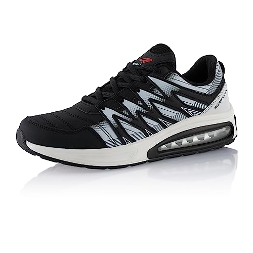Fusskleidung® Damen Herren Sportschuhe Dämpfung Sneaker leichte Laufschuhe Weiß Schwarz Rot EU 40 von Fusskleidung