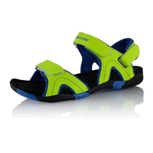 Fusskleidung® Damen Herren Trekkingsandalen Sommer Wanderschuhe Sandalen robuste Profilsohle Grün Blau EU 40 von Fusskleidung
