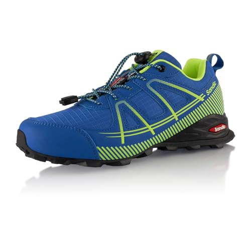 Fusskleidung® Damen Herren Wanderschuhe Atmungsaktive Trail Running Trekkingschuhe Blau Grün EU 38 von Fusskleidung