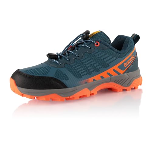 Fusskleidung® Damen Herren Wanderschuhe Atmungsaktive Trail Running Trekkingschuhe Blau Orange EU 45 von Fusskleidung
