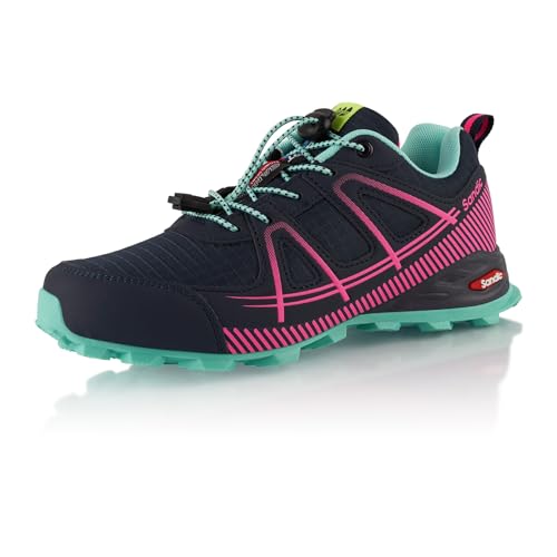 Fusskleidung® Damen Herren Wanderschuhe Atmungsaktive Trail Running Trekkingschuhe Dunkelblau Türkis EU 39 von Fusskleidung