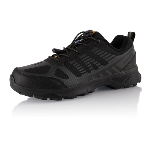 Fusskleidung® Damen Herren Wanderschuhe Atmungsaktive Trail Running Trekkingschuhe Schwarz Dunkelgrau EU 40 von Fusskleidung
