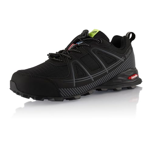 Fusskleidung® Damen Herren Wanderschuhe Atmungsaktive Trail Running Trekkingschuhe Schwarz Grau EU 40 von Fusskleidung