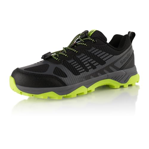 Fusskleidung® Damen Herren Wanderschuhe Atmungsaktive Trail Running Trekkingschuhe Schwarz Grün EU 41 von Fusskleidung