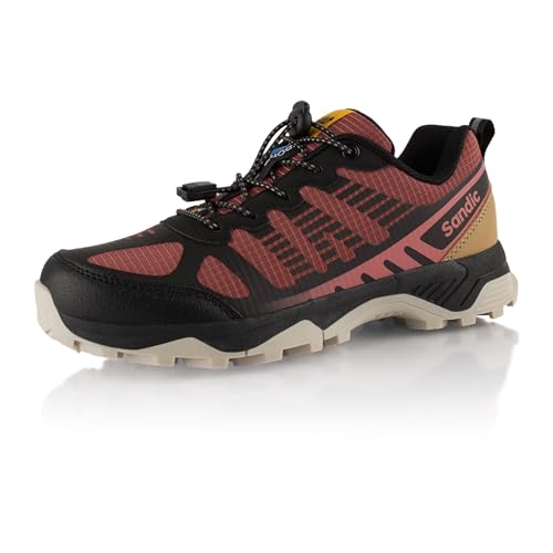 Fusskleidung® Damen Herren Wanderschuhe Atmungsaktive Trail Running Trekkingschuhe Schwarz Rot Beige EU 38 von Fusskleidung