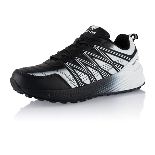 Fusskleidung® Damen Herren Wanderschuhe Atmungsaktive Trail Running Trekkingschuhe Schwarz Weiß EU 40 von Fusskleidung