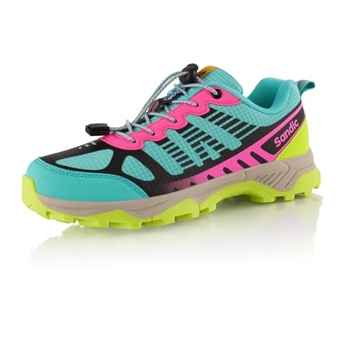 Fusskleidung® Damen Herren Wanderschuhe Atmungsaktive Trail Running Trekkingschuhe Türkis Pink EU 38 von Fusskleidung