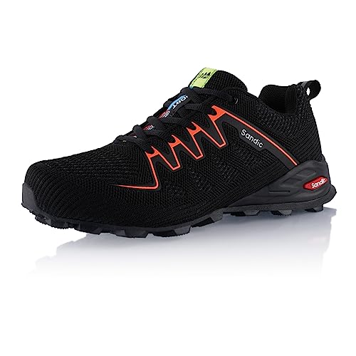 Fusskleidung® Damen Herren Wanderschuhe Bequeme Trail Running Trekkingschuhe Schwarz Orange EU 46 von Fusskleidung