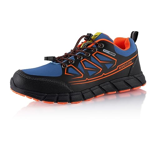 Fusskleidung® Damen Herren Wanderschuhe Bequeme Trekkingschuhe Softshell Blau Orange EU 37 von Fusskleidung