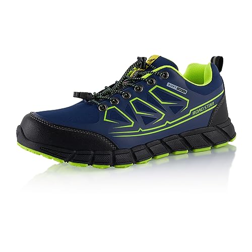 Fusskleidung® Damen Herren Wanderschuhe Softshell Trail Running Trekkingschuhe Blau Grün EU 45 von Fusskleidung