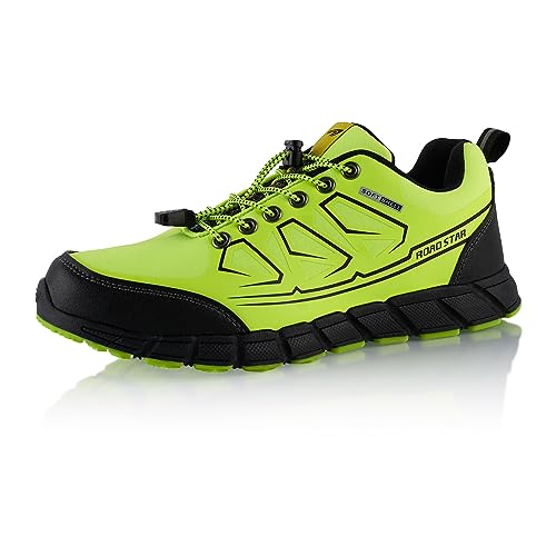 Fusskleidung® Damen Herren Wanderschuhe Softshell Trail Running Trekkingschuhe Grün Schwarz EU 39 von Fusskleidung