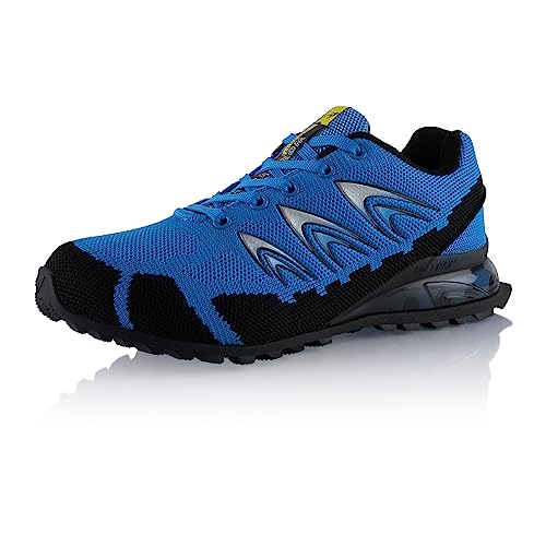 Fusskleidung® Damen Herren Wanderschuhe Dämpfung Trail Running Trekkingschuhe Blau Schwarz EU 40 von Fusskleidung