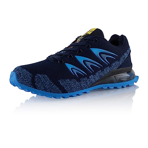 Fusskleidung® Damen Herren Wanderschuhe Dämpfung Trail Running Trekkingschuhe Dunkelblau EU 36 von Fusskleidung