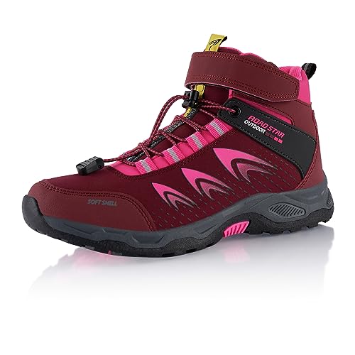 Fusskleidung® Damen Herren Wanderschuhe Softshell Trail Running Trekkingschuhe Wanderstiefel Rot Pink EU 37 von Fusskleidung