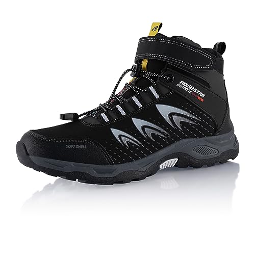 Fusskleidung® Damen Herren Wanderschuhe Softshell Trail Running Trekkingschuhe Wanderstiefel Schwarz Weiß EU 36 von Fusskleidung