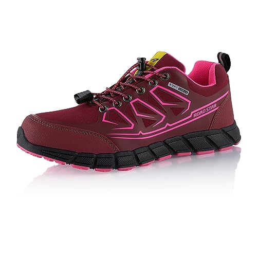 Fusskleidung® Damen Herren Wanderschuhe Softshell Trail Running Trekkingschuhe Rot Pink EU 41 von Fusskleidung