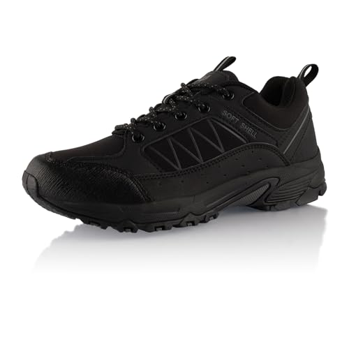 Fusskleidung® Damen Herren Wanderschuhe Softshell Trail Running Trekkingschuhe Schwarz EU 45 von Fusskleidung