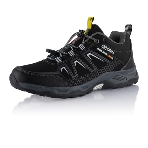 Fusskleidung® Damen Herren Wanderschuhe Softshell Trail Running Trekkingschuhe Schwarz Weiß EU 40 von Fusskleidung