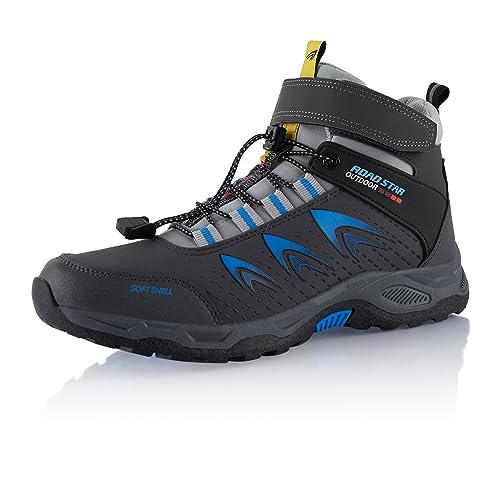 Fusskleidung® Damen Herren Wanderschuhe Softshell Trail Running Trekkingschuhe Wanderstiefel Grau Blau EU 43 von Fusskleidung