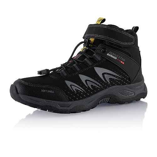 Fusskleidung® Damen Herren Wanderschuhe Softshell Trail Running Trekkingschuhe Wanderstiefel Schwarz EU 43 von Fusskleidung