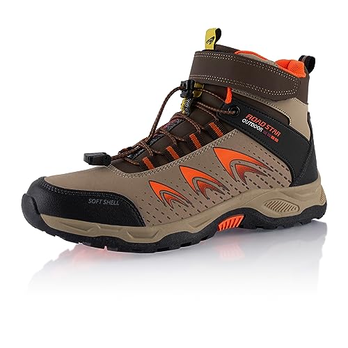 Fusskleidung® Damen Herren Wanderschuhe Softshell Trail Running Trekkingschuhe Wanderstiefel Beige Schwarz EU 42 von Fusskleidung