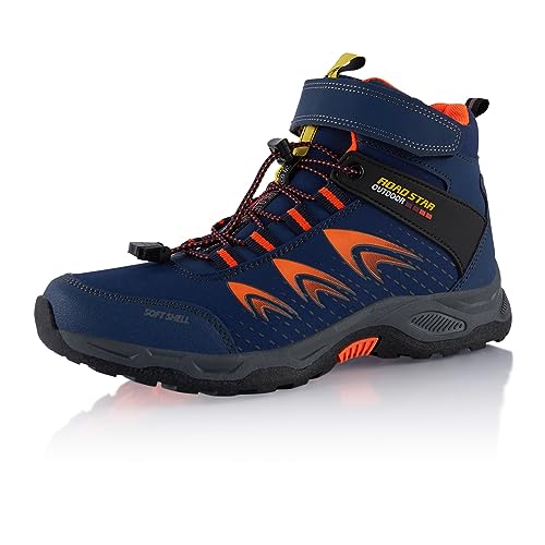 Fusskleidung® Damen Herren Wanderschuhe Softshell Trail Running Trekkingschuhe Wanderstiefel Blau Orange EU 39 von Fusskleidung
