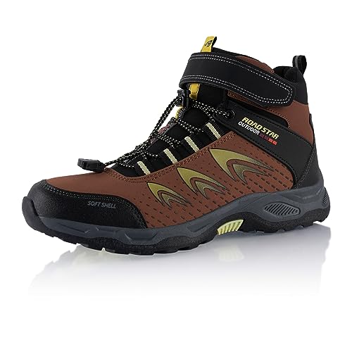 Fusskleidung® Damen Herren Wanderschuhe Softshell Trail Running Trekkingschuhe Wanderstiefel Braun Schwarz EU 38 von Fusskleidung