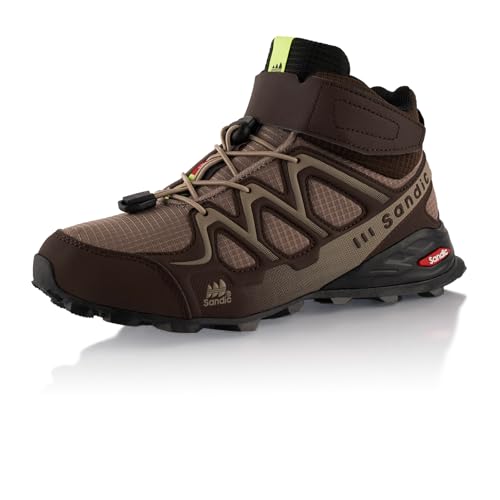 Fusskleidung® Damen Herren Wanderschuhe Trail Running Stiefel Wanderstiefel Braun Schwarz EU 36 von Fusskleidung