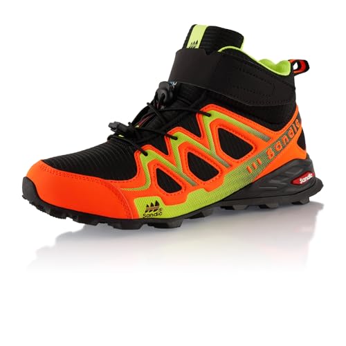 Fusskleidung® Damen Herren Wanderschuhe Trail Running Stiefel Wanderstiefel Orange Schwarz EU 45 von Fusskleidung
