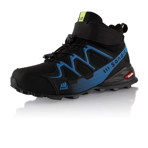 Fusskleidung® Damen Herren Wanderschuhe Trail Running Stiefel Wanderstiefel Schwarz Blau EU 39 von Fusskleidung