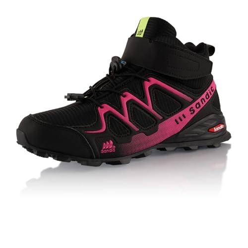 Fusskleidung® Damen Herren Wanderschuhe Trail Running Stiefel Wanderstiefel Schwarz Pink EU 38 von Fusskleidung