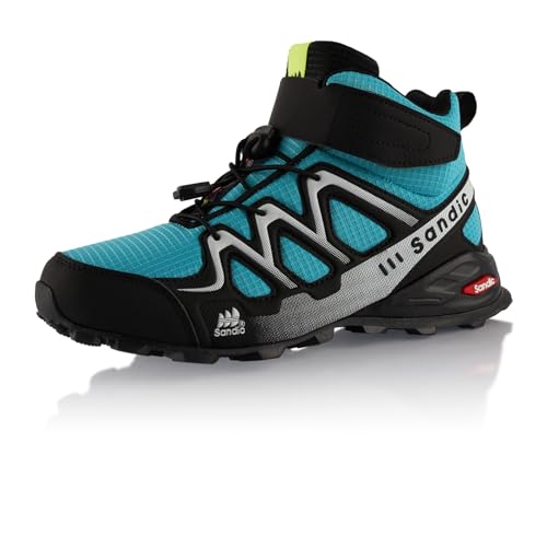 Fusskleidung® Damen Herren Wanderschuhe Trail Running Stiefel Wanderstiefel Türkis Schwarz EU 38 von Fusskleidung