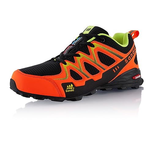 Fusskleidung® Damen Herren Wanderschuhe atmungsaktive Trail Running Trekkingschuhe Orange Schwarz Grün EU 41 von Fusskleidung