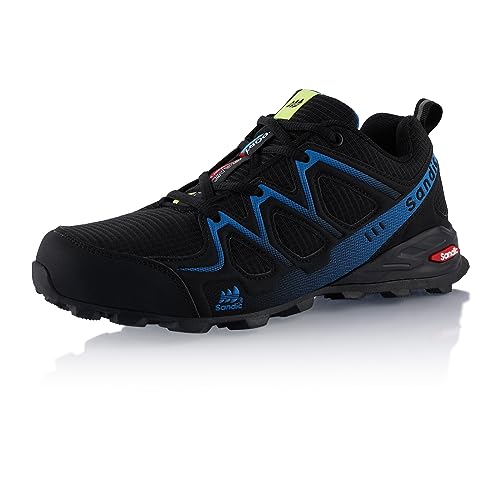 Fusskleidung® Damen Herren Wanderschuhe atmungsaktive Trail Running Trekkingschuhe Schwarz Schwarz Blau EU 45 von Fusskleidung