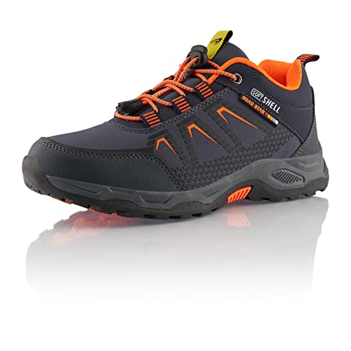 Fusskleidung® Damen Herren Wanderschuhe atmungsaktive Trekkingschuhe Dunkelblau Orange Blau EU 41 von Fusskleidung