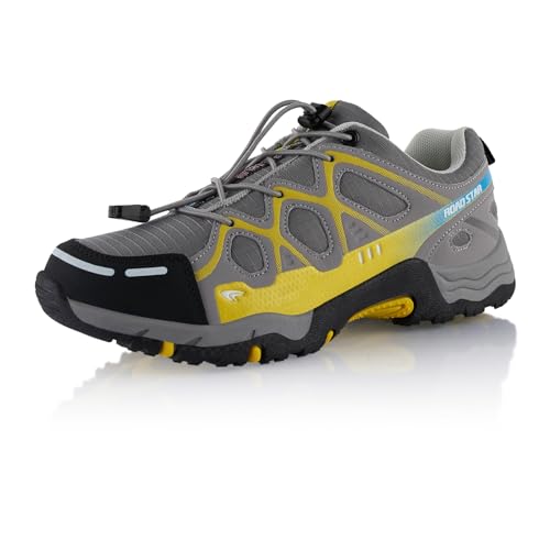 Fusskleidung® Damen Herren Wanderschuhe atmungsaktive Trekkingschuhe Grau Gelb EU 39 von Fusskleidung