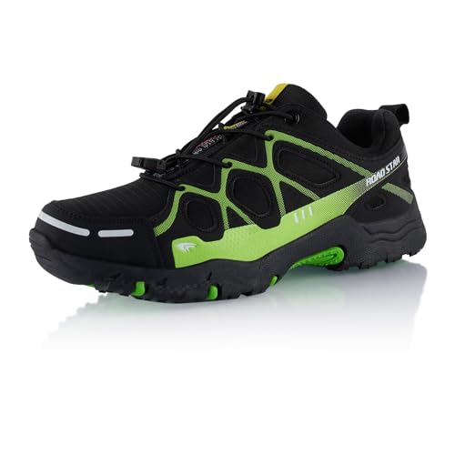 Fusskleidung® Damen Herren Wanderschuhe atmungsaktive Trekkingschuhe Schwarz Grün EU 43 von Fusskleidung